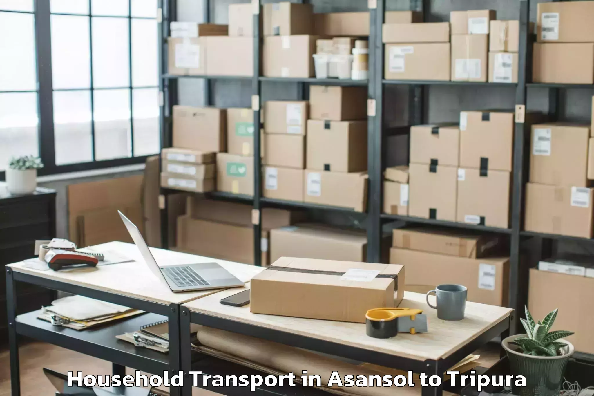 Book Asansol to Manughat Household Transport Online